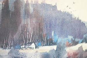 Landscape Print of Original Watercolor on Paper Signed