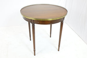 Vintage Round Table with Brass (28" x 28" x 27")