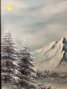 Winter Original Oil on Canvas Signed on the Bottom