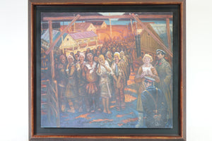 Assembly Meeting, Large Unique Original Oil on Canvas, Signed & dated