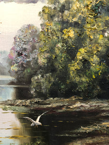 River Original Oil on Canvas Signed on the Bottom