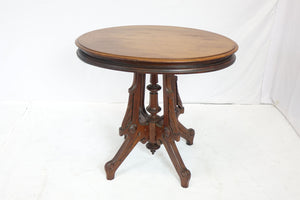 Skillfully  Crafted Wood Round Side Table (31" x 23" x 28")